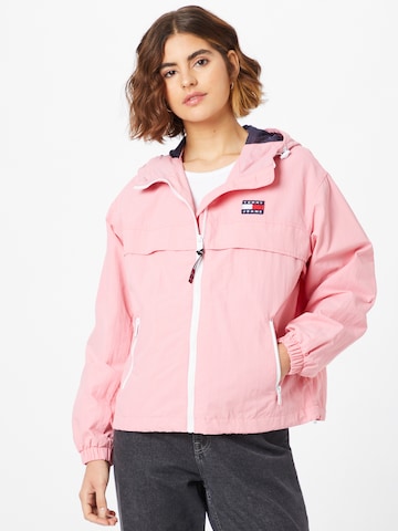 Tommy Jeans Between-Season Jacket 'Chicago' in Pink: front
