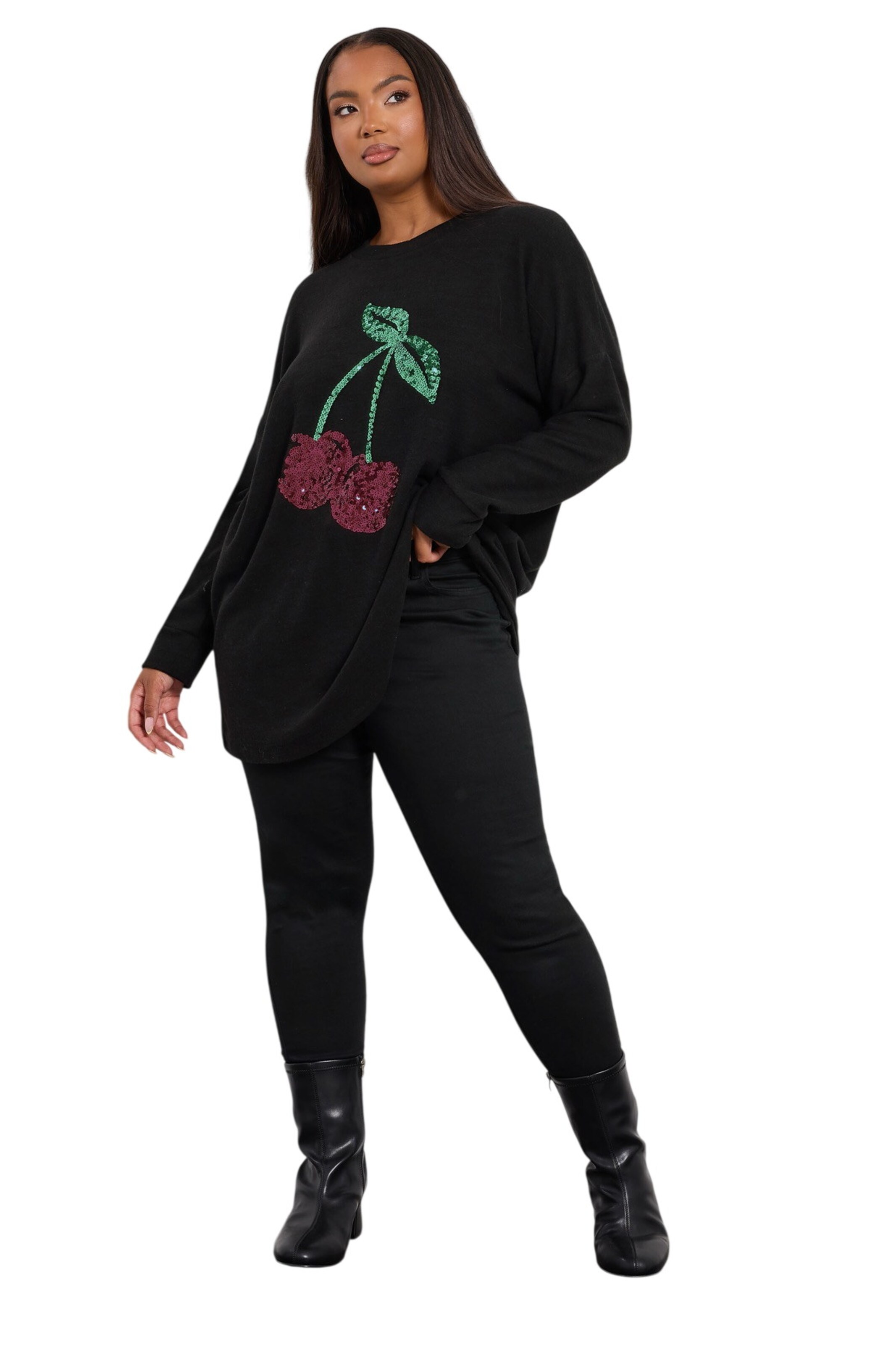 Stil Diva Shirt in Schwarz: Vorderseite