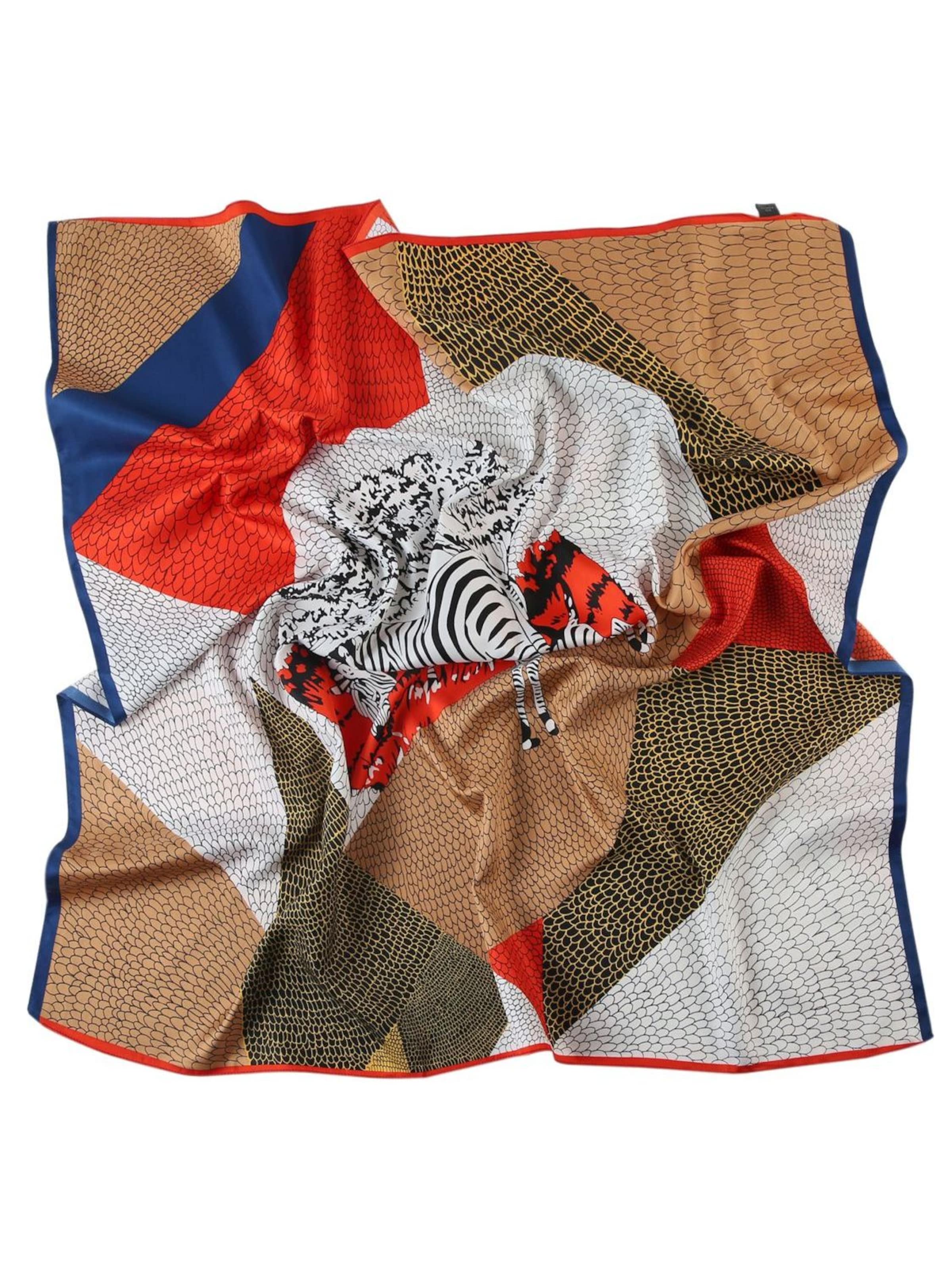 Écharpe 'Grand carré de Soie Snake Zoé' alberto cabale en rouge : devant