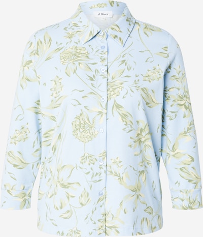 s.Oliver Bluse in XS in hellblau / khaki / hellgrün, Produktansicht