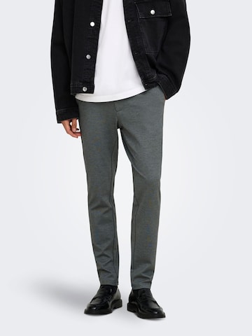 Only & Sons Slimfit Lærredsbukser 'MARK' i grå: forside