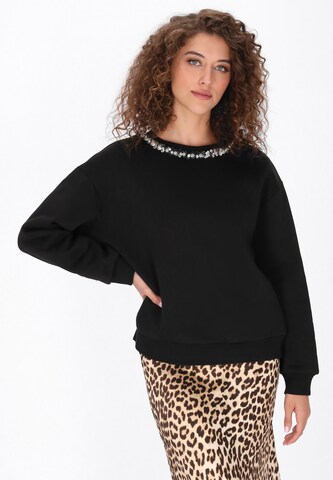 faina Sweatshirt in Black: front