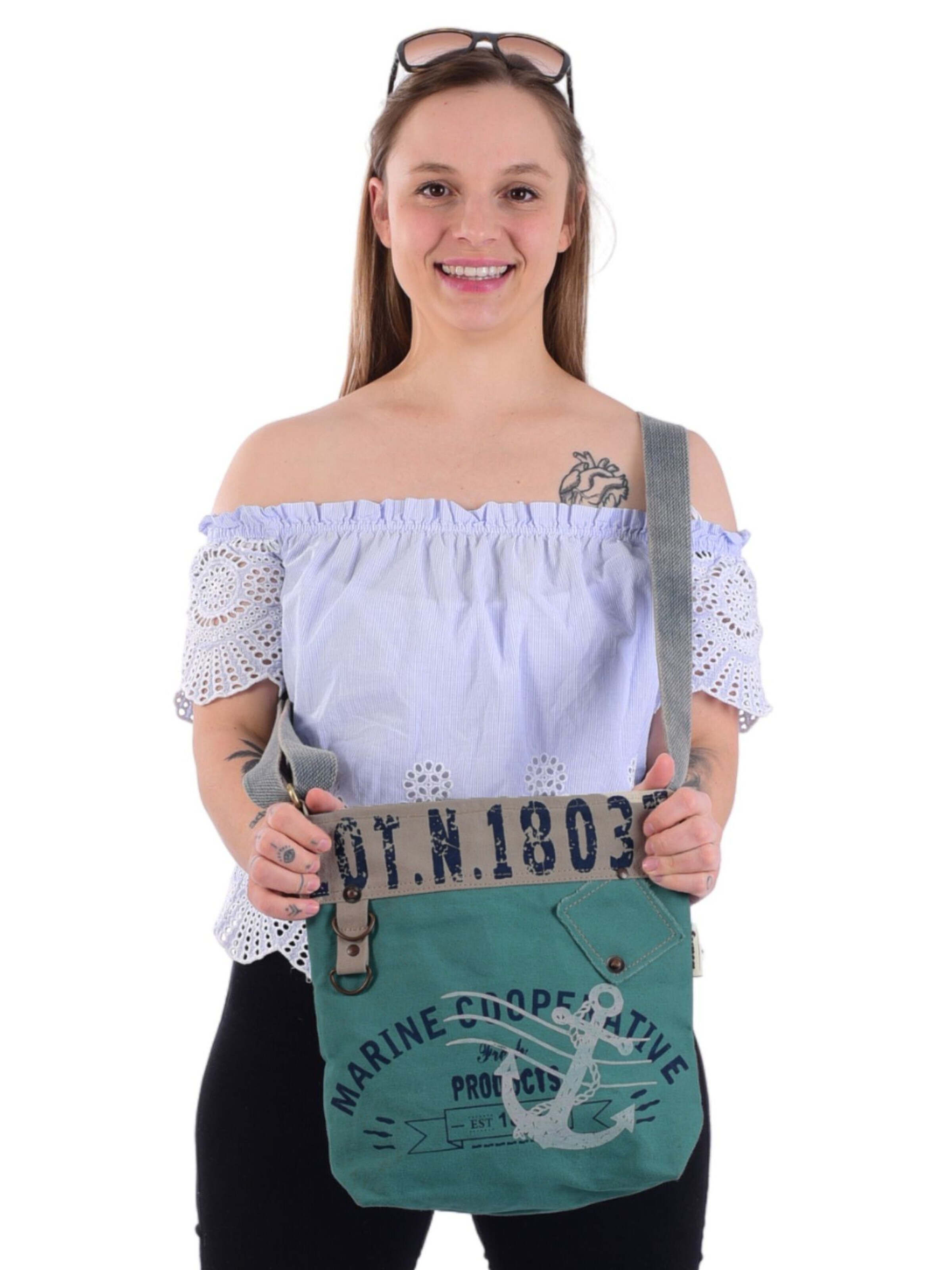 Sunsa Umhängetasche 'Sunsa'‌‌‌‌‌‌‌ in Blau: Vorderseite