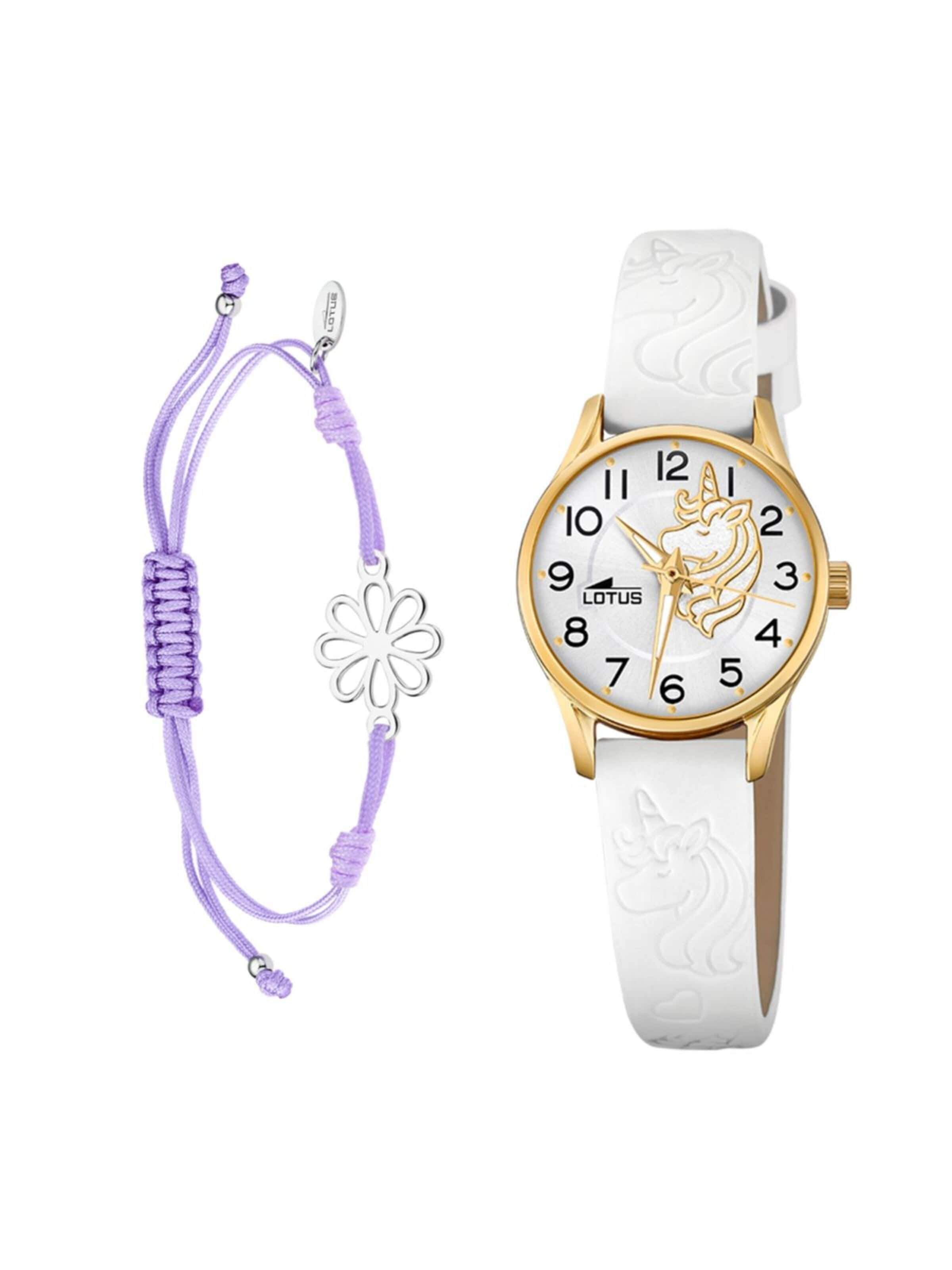 Montre Lotus en blanc : devant