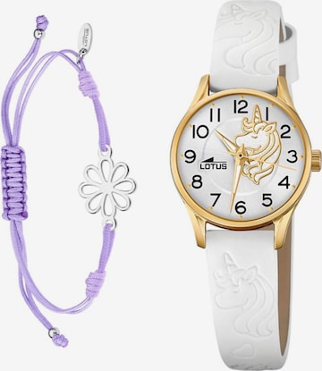 Lotus Horloge in Wit: voorkant