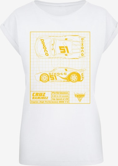 ABSOLUTE CULT T-Shirt 'Cars - Cruz Ramirez' in gelb / weiß, Produktansicht