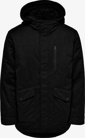 Only & Sons Between-Seasons Parka 'Elliot' in Black: front