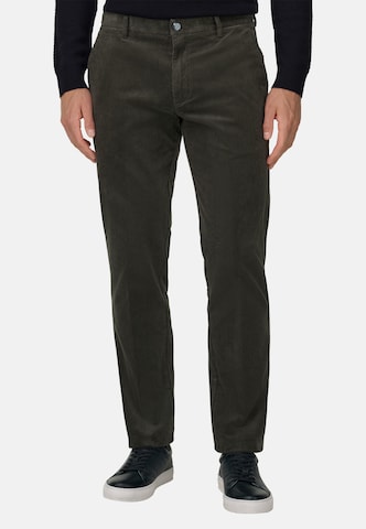 Boggi Milano Slim fit Chino trousers in Green: front