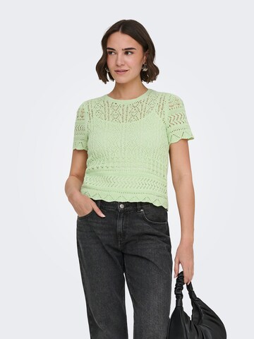 Pull-over 'ONLELKE' ONLY en vert : devant