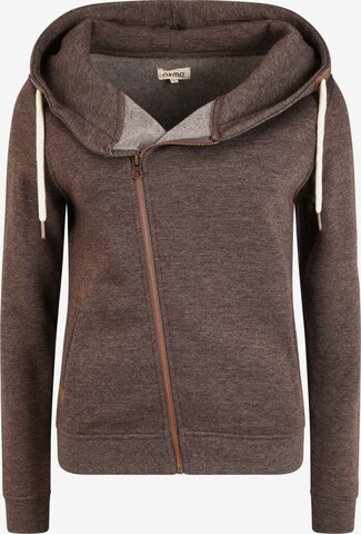 Oxmo Zip-Up Hoodie 'Vicky' in Brown: front