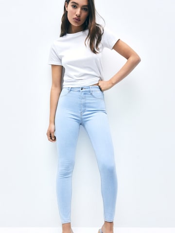 Pull&Bear Skinny Džíny – modrá