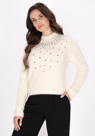 Pull-over faina en blanc : devant