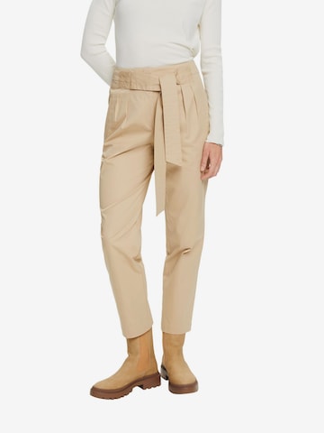 Regular Pantalon à pince ESPRIT en beige