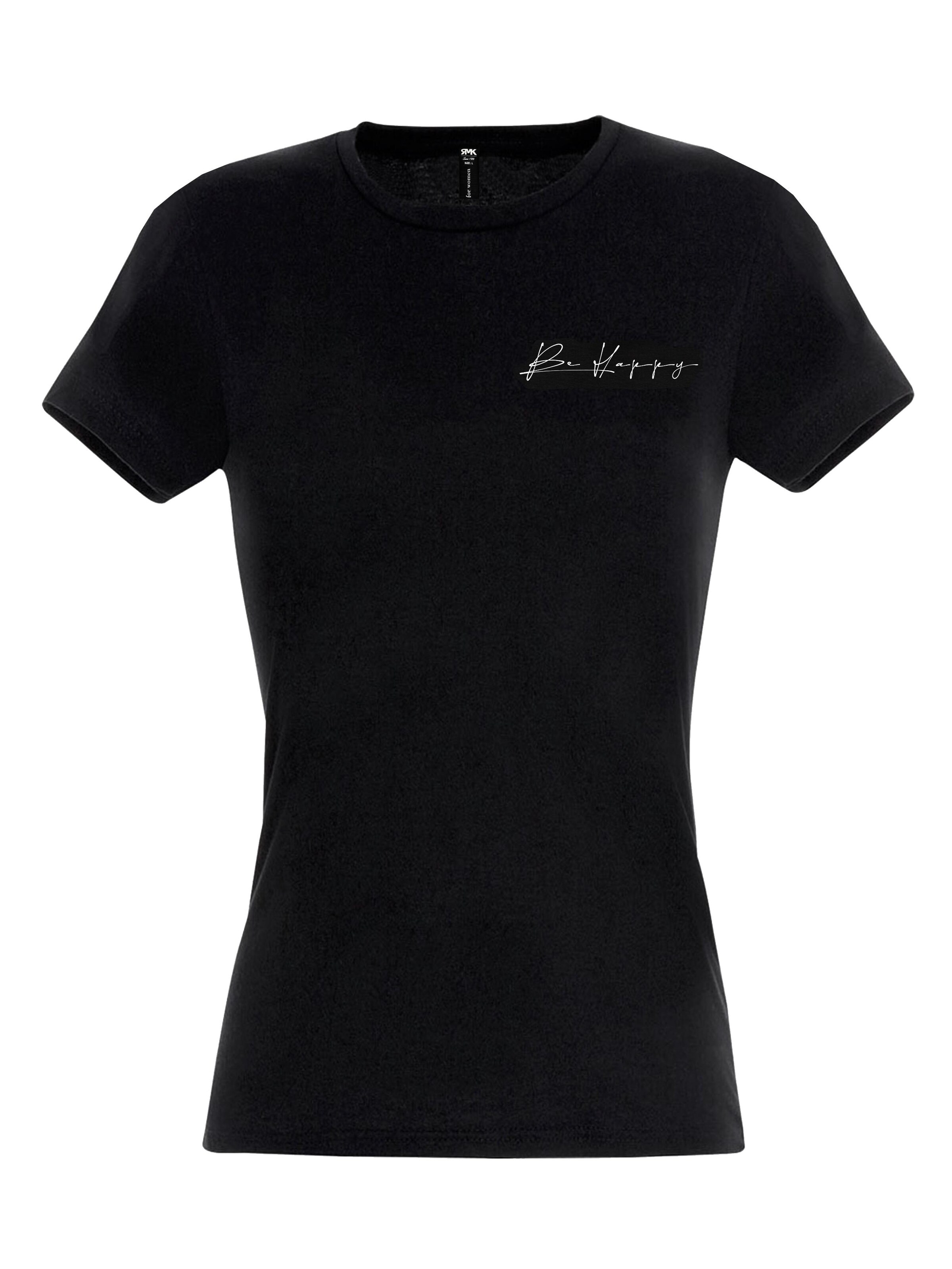 RMK Shirt 'Be Happy' in Black: front