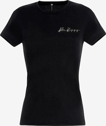 RMK Shirt 'Be Happy' in Black: front