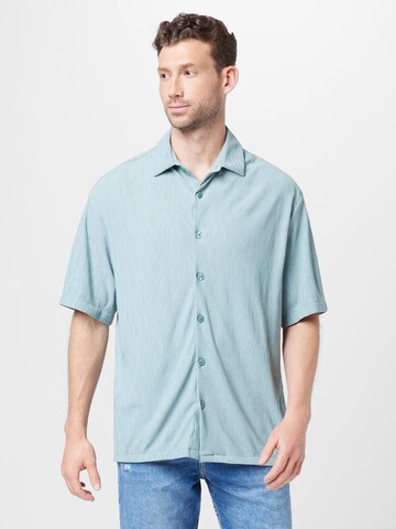 TOPMAN Regular fit Button Up Shirt in Blue: front