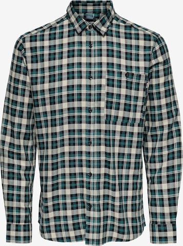 Only & Sons Button Up Shirt 'ONSNIREL' in Green: front