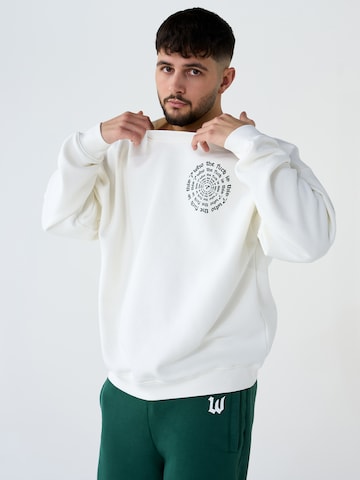 ABOUT YOU x Dardan Sweatshirt 'Luis' i vit: framsida