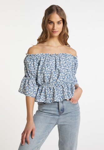 MYMO Blouse in Blauw: voorkant