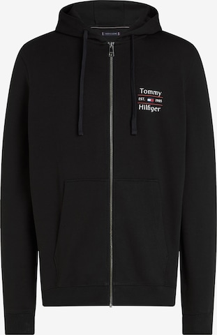 TOMMY HILFIGER Кофта на молнии в Черный: спереди