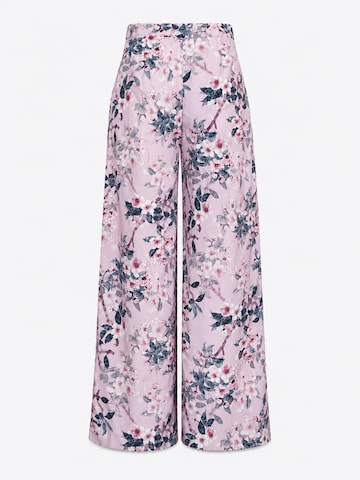 WHITE RVBBIT Wide Leg Bukser med lægfolder 'Orchidee' i pink
