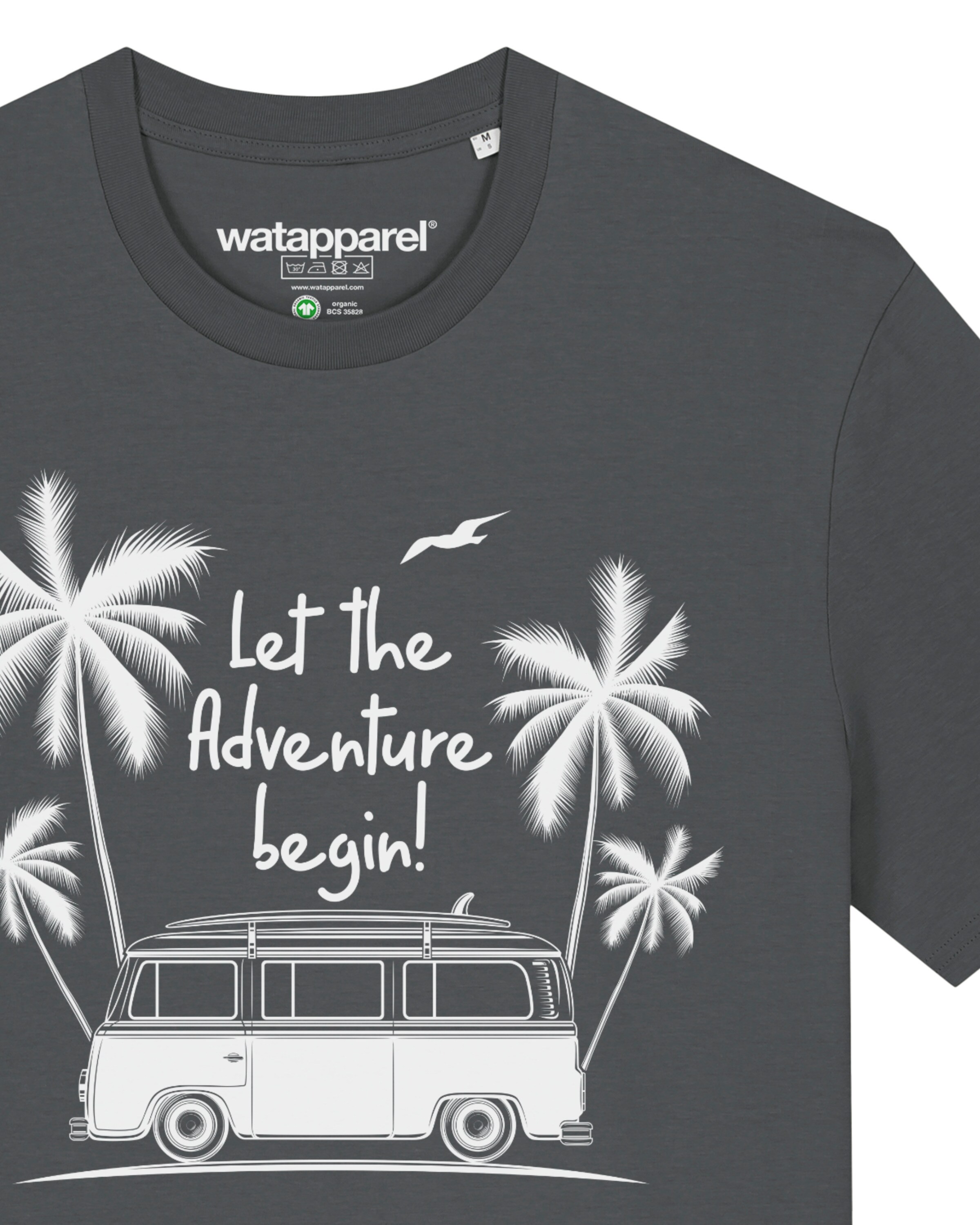 Watapparel Shirt ' Let the adventure begin ' in Grijs