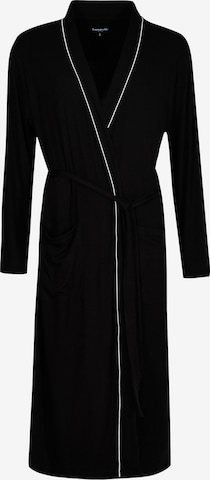 Loungeable Long Bathrobe in Black: front