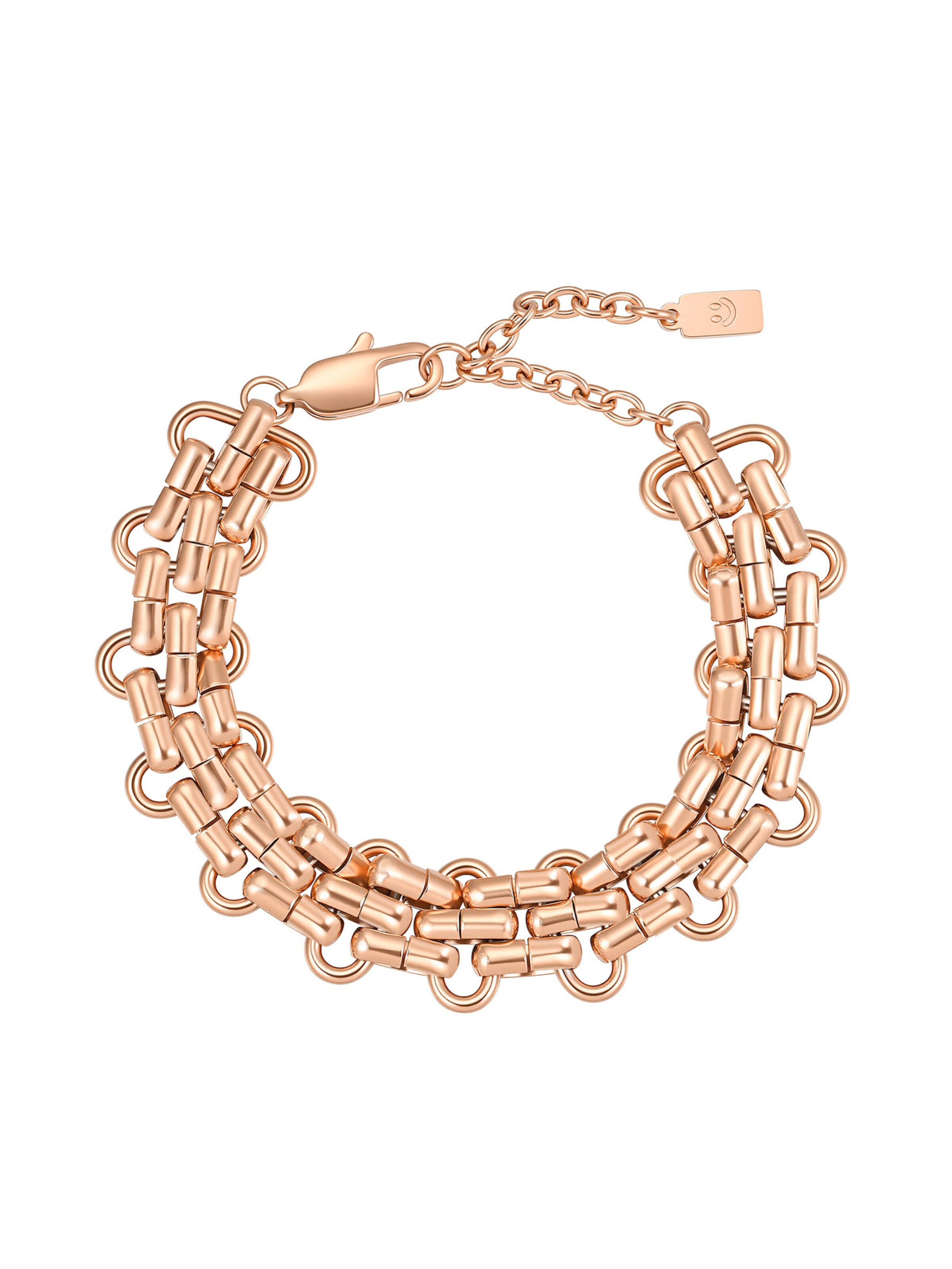 Braccialetto 'Interlocking' in One Size Hey Happiness di colore oro rosé, Visualizzazione prodotti