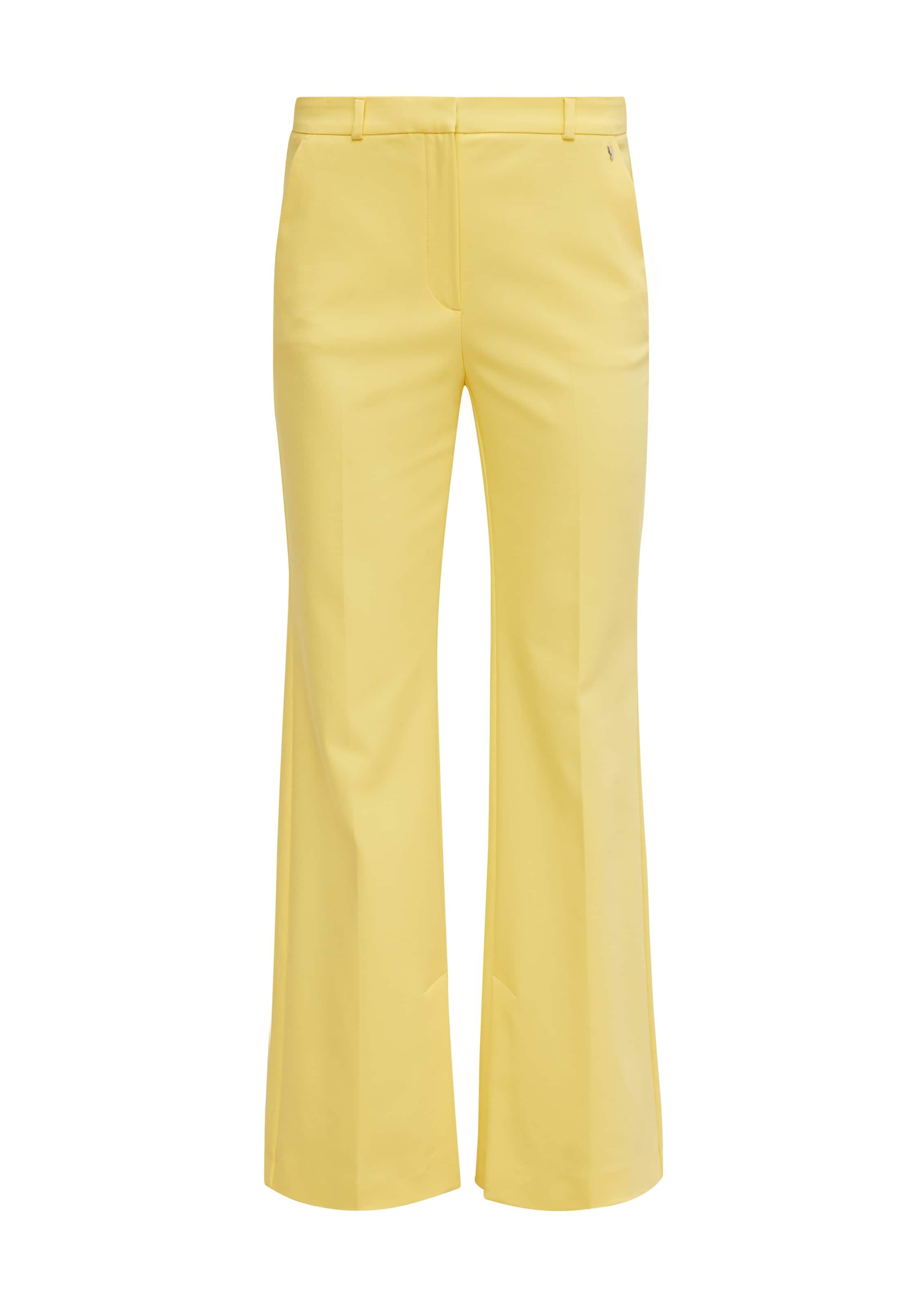 évasé Pantalon à plis COMMA en jaune : devant