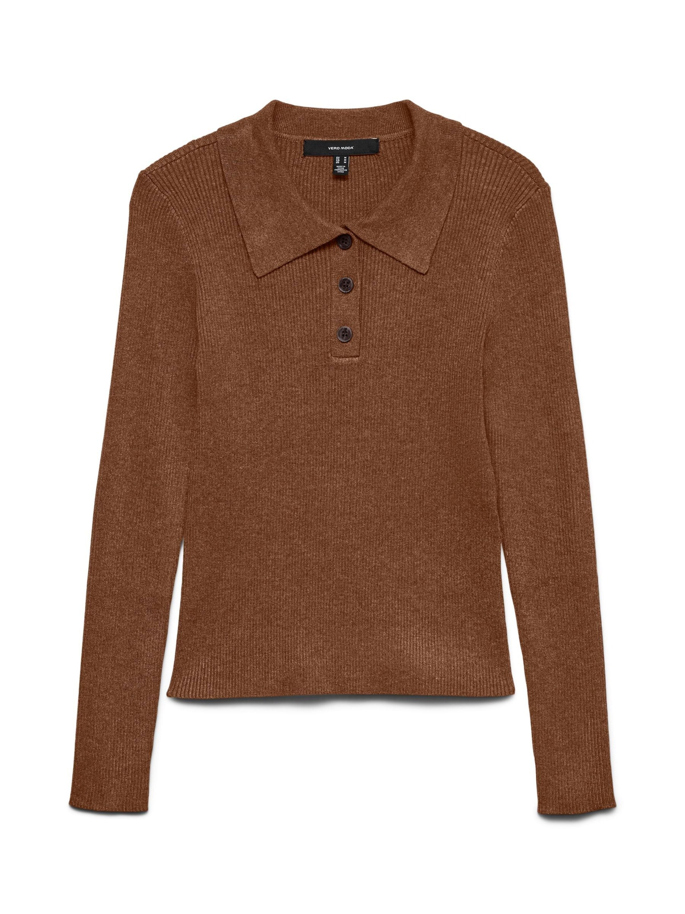 VERO MODA Sweater 'VMSILJERIB' in Brown: front