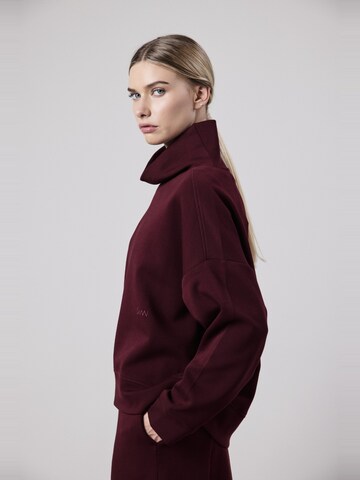 OWN Off With NatureSweater majica 'Felpa Collo Alto Loose Fit in Interlock Burgundy' - crvena boja