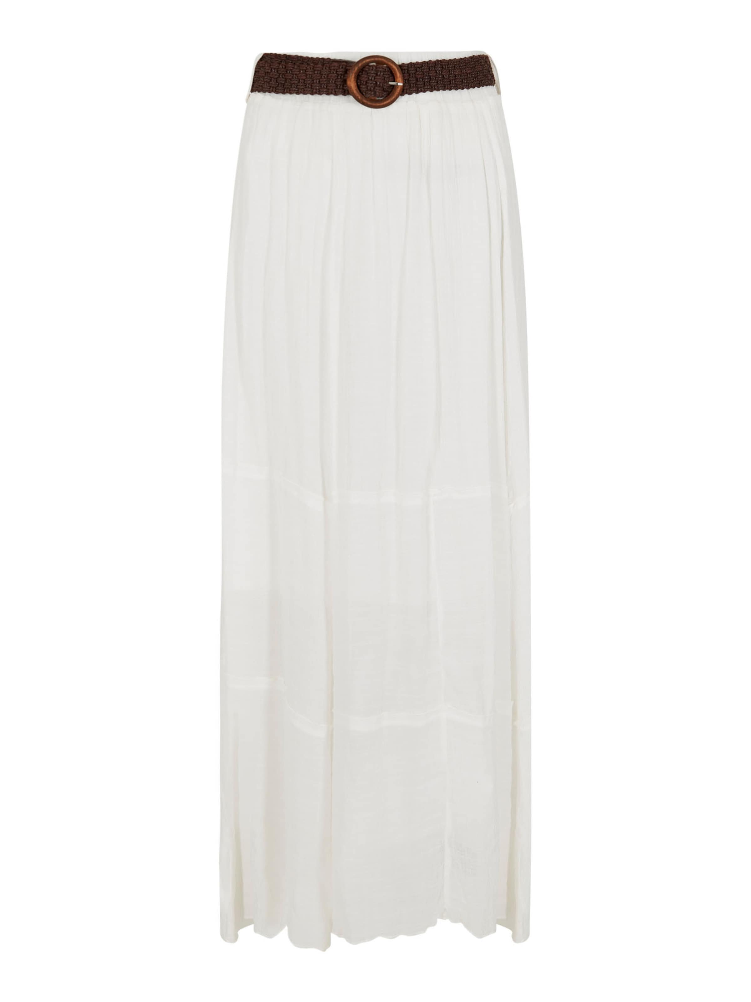 Jupe 'Slub' Apricot en blanc : devant