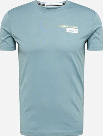 Calvin Klein Jeans T-Shirt 'STACKED BOX' in Blau: predná strana