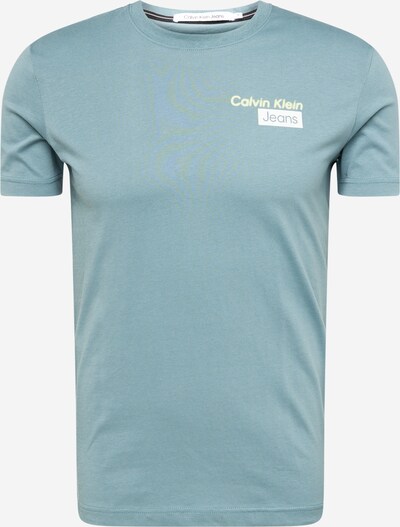 Calvin Klein Jeans T-Shirt 'STACKED BOX' en bleu clair / jaune clair / blanc, Vue avec produit