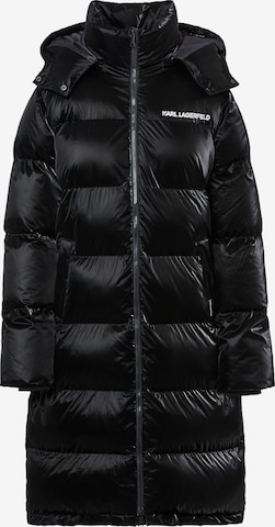 Karl Lagerfeld Зимно палто в черно: отпред