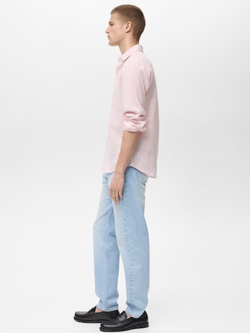 MANGO MAN Regular fit Button Up Shirt 'EMMA' in Pink