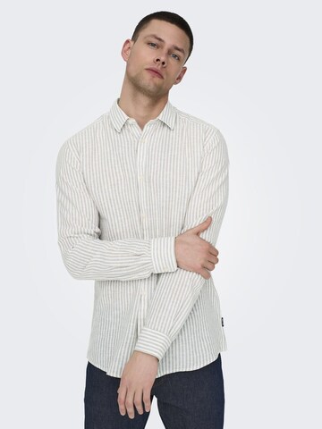 Only & Sons Regular fit Button Up Shirt 'Caiden' in Grey