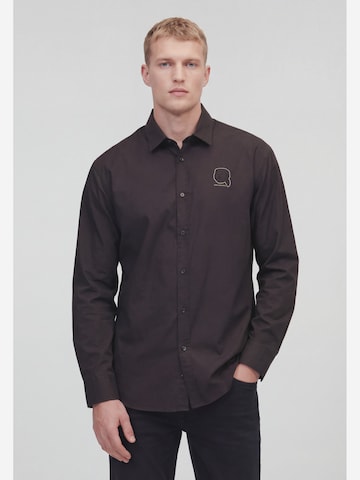 Karl Lagerfeld - Regular Fit Camisa em castanho: frente
