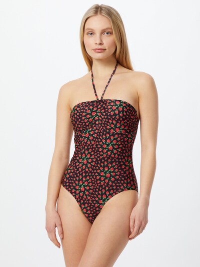 Costum de baie întreg 'Raspy' BeckSöndergaard pe verde / roșu / negru, Vizualizare model