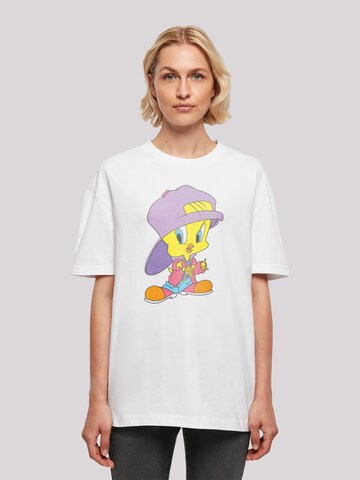 F4NT4STIC Oversized shirt 'Looney Tunes Tweety Pie Hip Hop' in Wit: voorkant