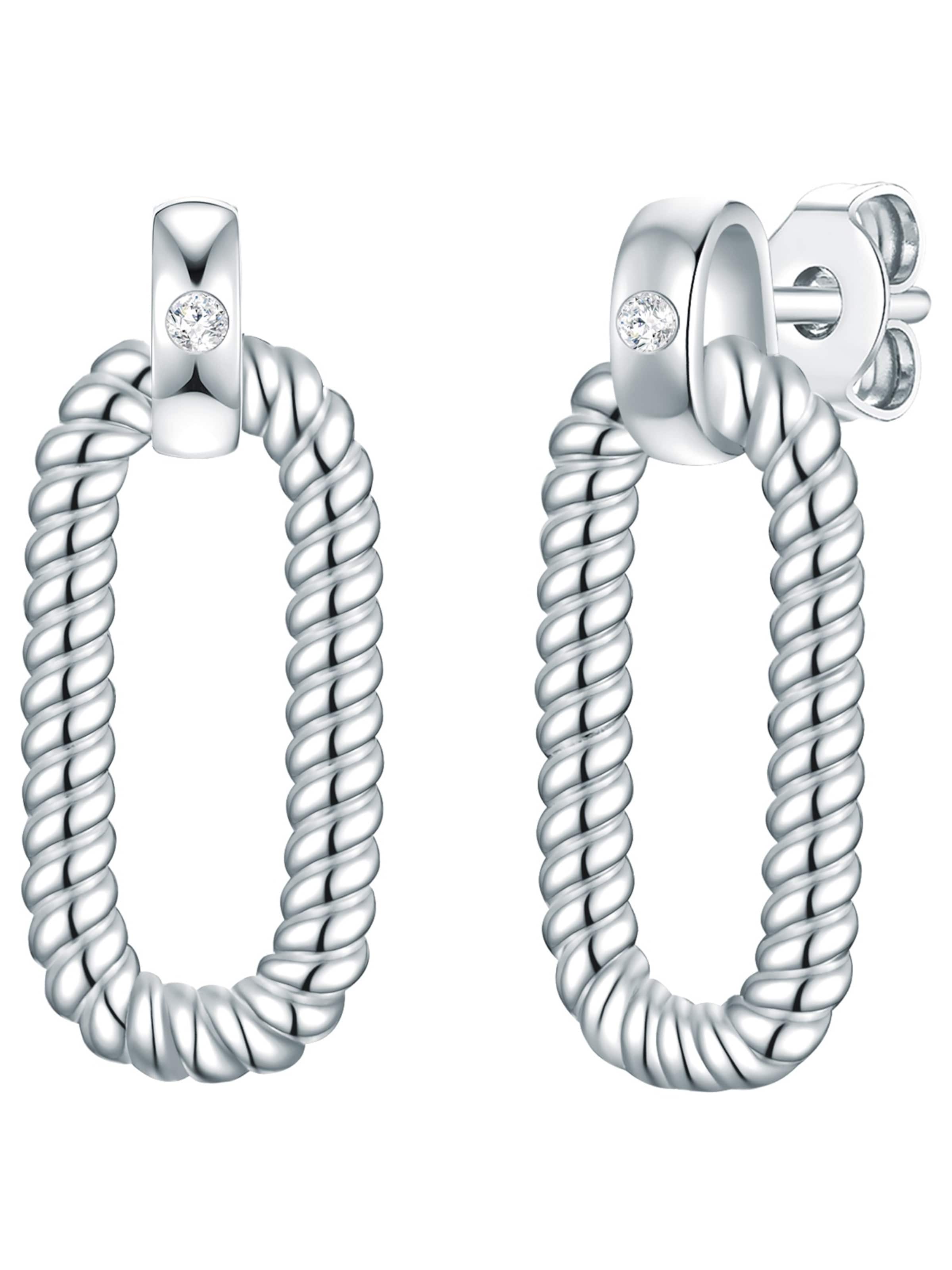Boucles d'oreilles Lulu & Jane en argent : devant