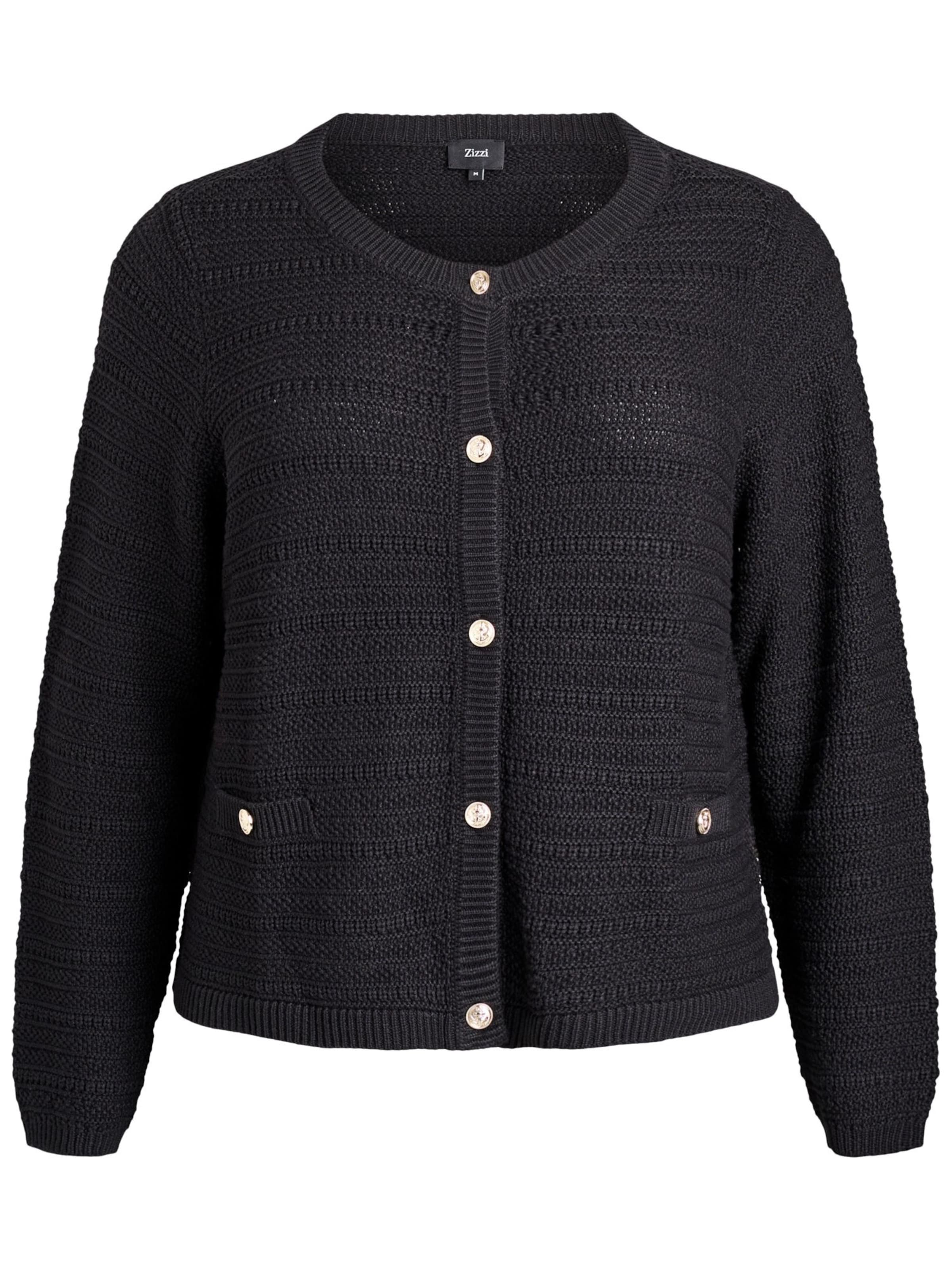 Zizzi Pletena jopa 'MDAHLIA' | črna barva: sprednja stran
