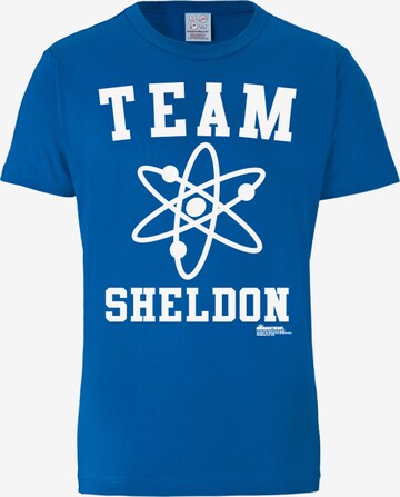 LOGOSHIRT T-Shirt 'TBBT – Team Sheldon' in Blau: predná strana