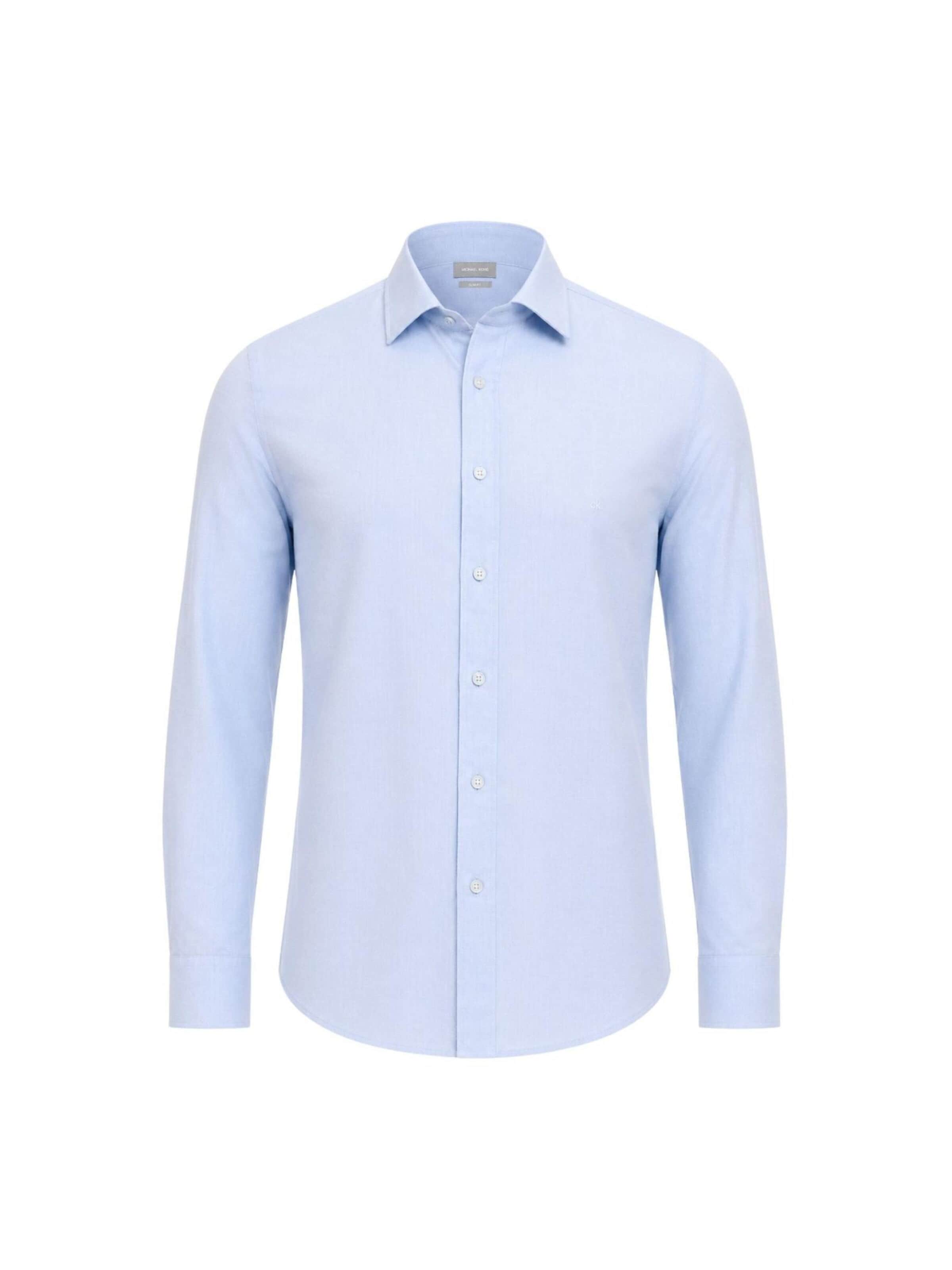 Michael Kors Regularny krój Koszula biznesowa 'COTTON LINEN SLIM SHIRT' w kolorze niebieski: przód