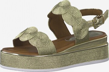 Sandale cu baretă de la MARCO TOZZI pe auriu: față