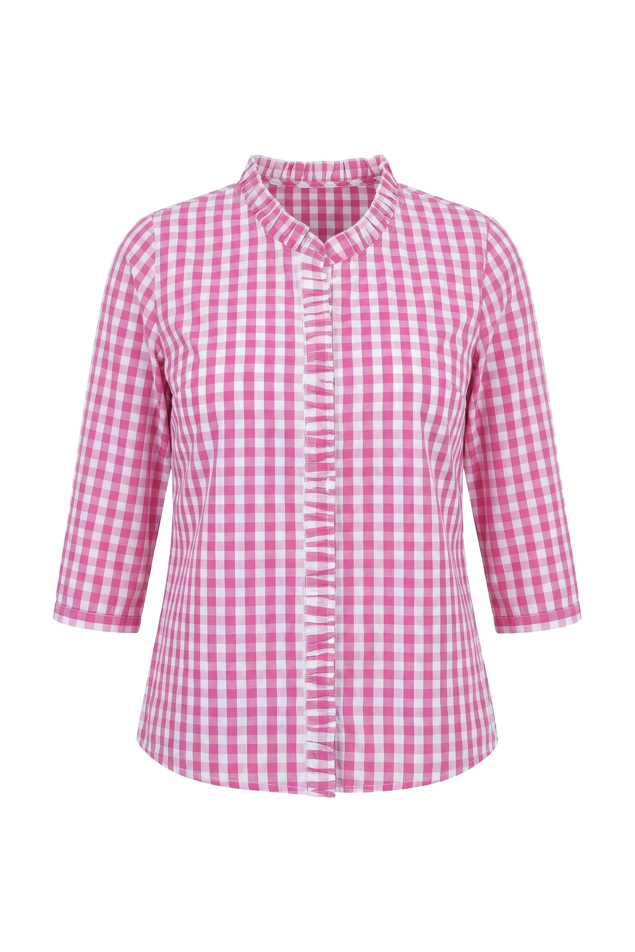 Ulla Popken Trachtenbluse in Pink: Vorderseite