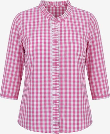 Ulla Popken Trachtenbluse in Pink: Vorderseite