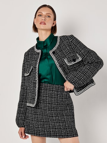 Apricot Tweed A-Line Mini Skirt ' ' in Schwarz