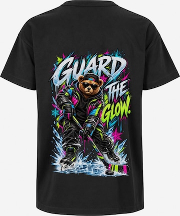 LUNØIR Studio Shirt 'BOSS Hockey Glow Guardian' in Schwarz: Vorderseite