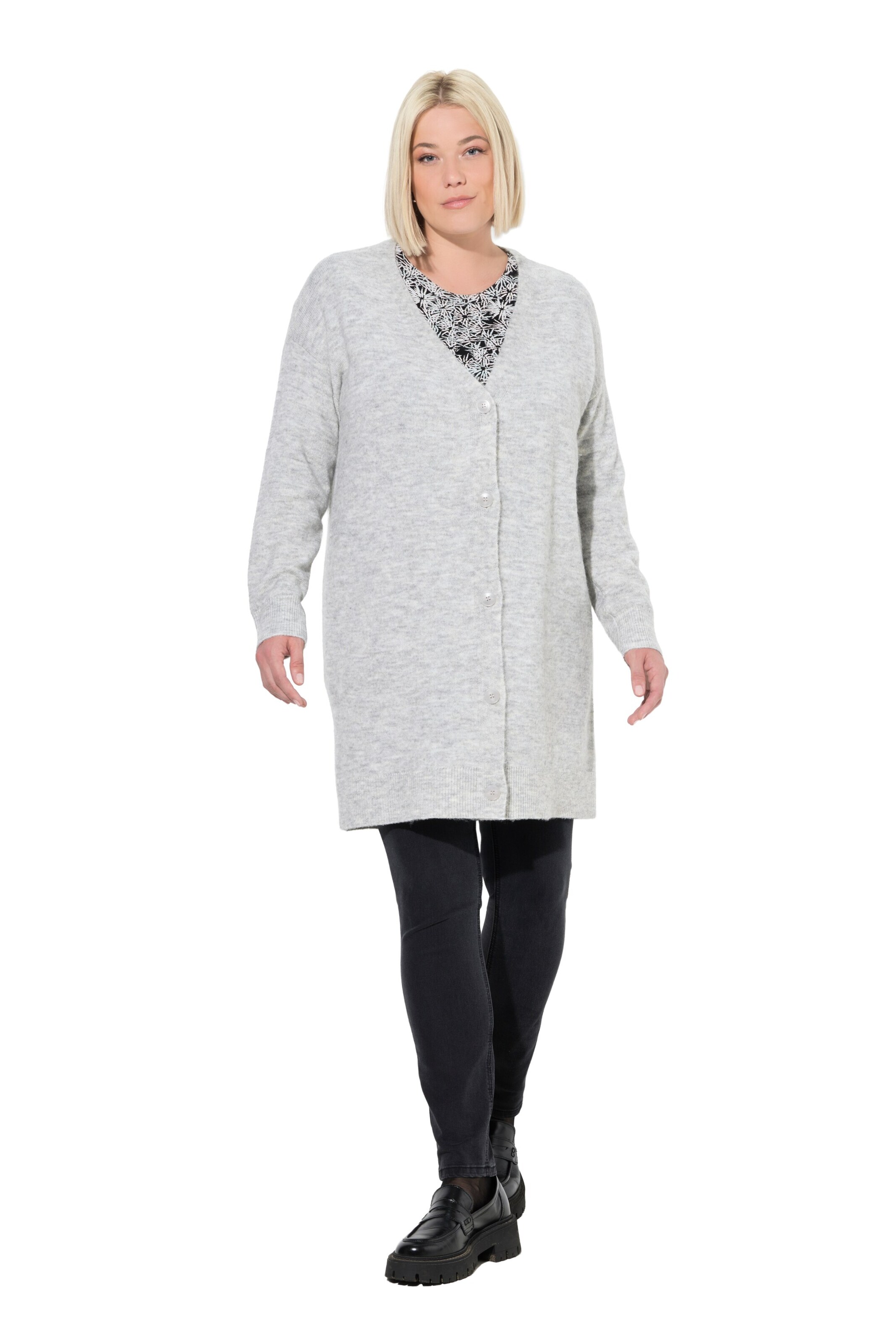 Ulla Popken Gebreid vest in Grijs